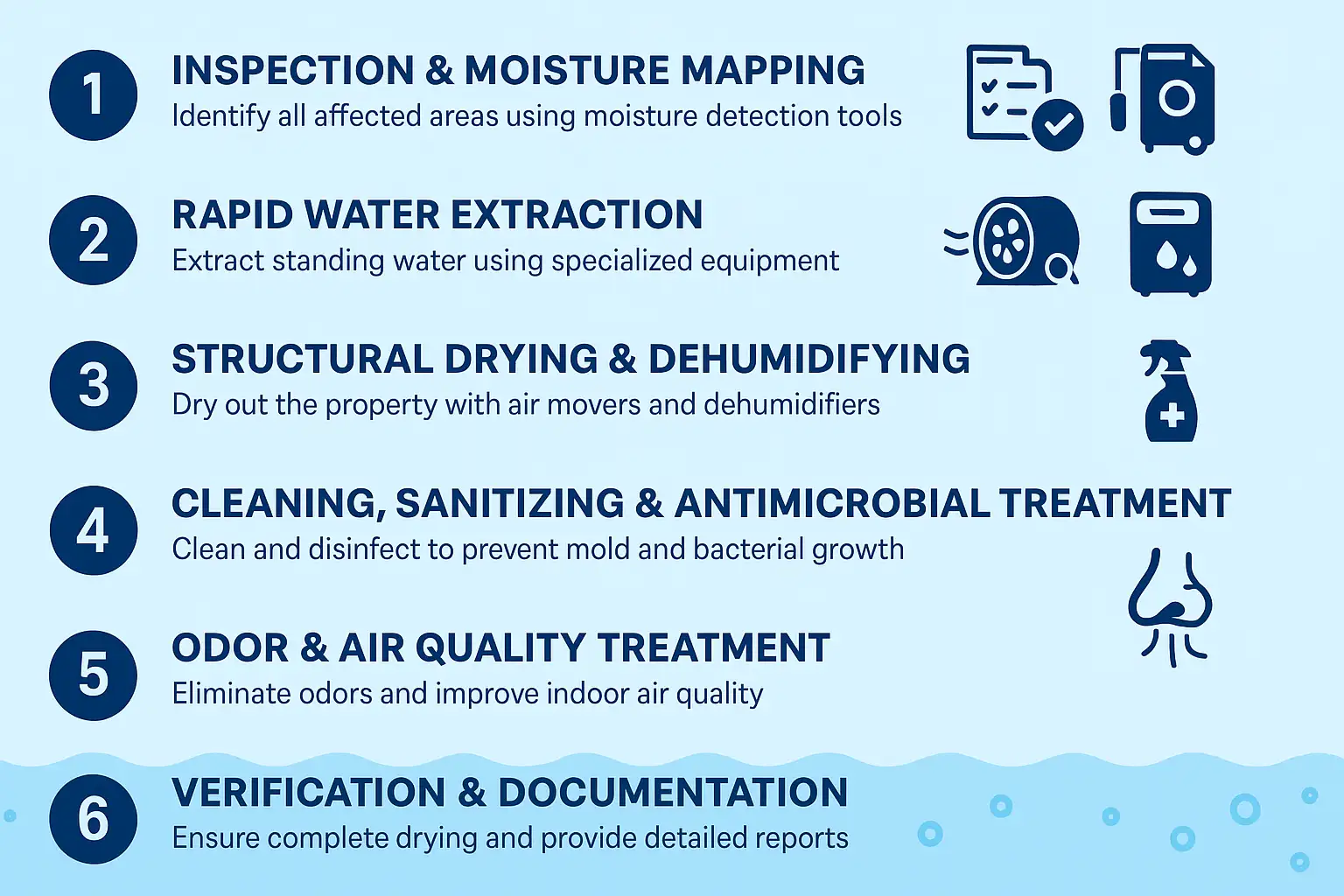renewit water damage resotration process infograpihcs
